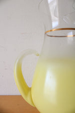 Vintage Blendo Yellow Frosted Glass Pitcher