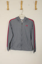 Under Armour Gray and Pink Zip-down Hoodie  | S