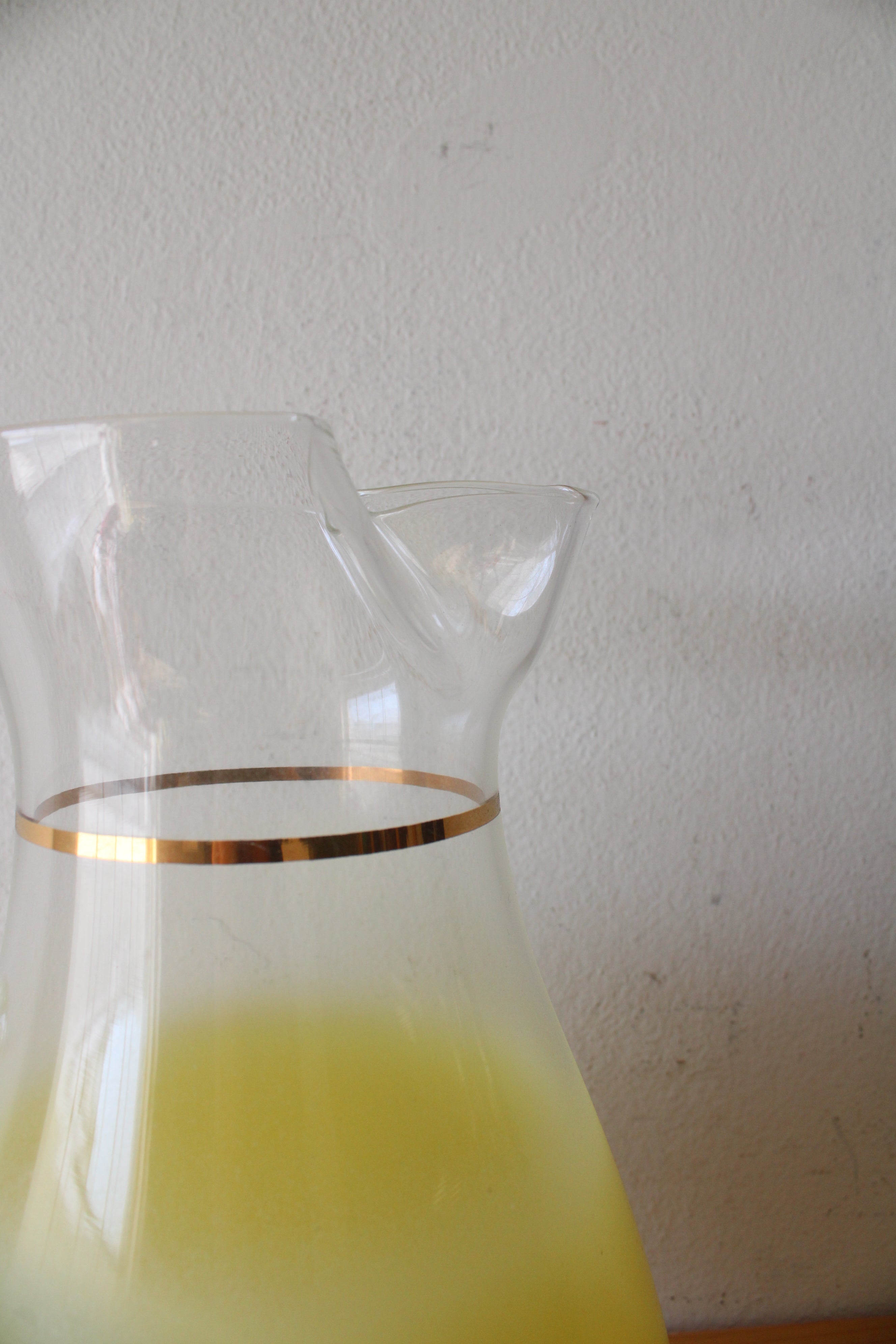 Vintage Blendo Yellow Frosted Glass Pitcher