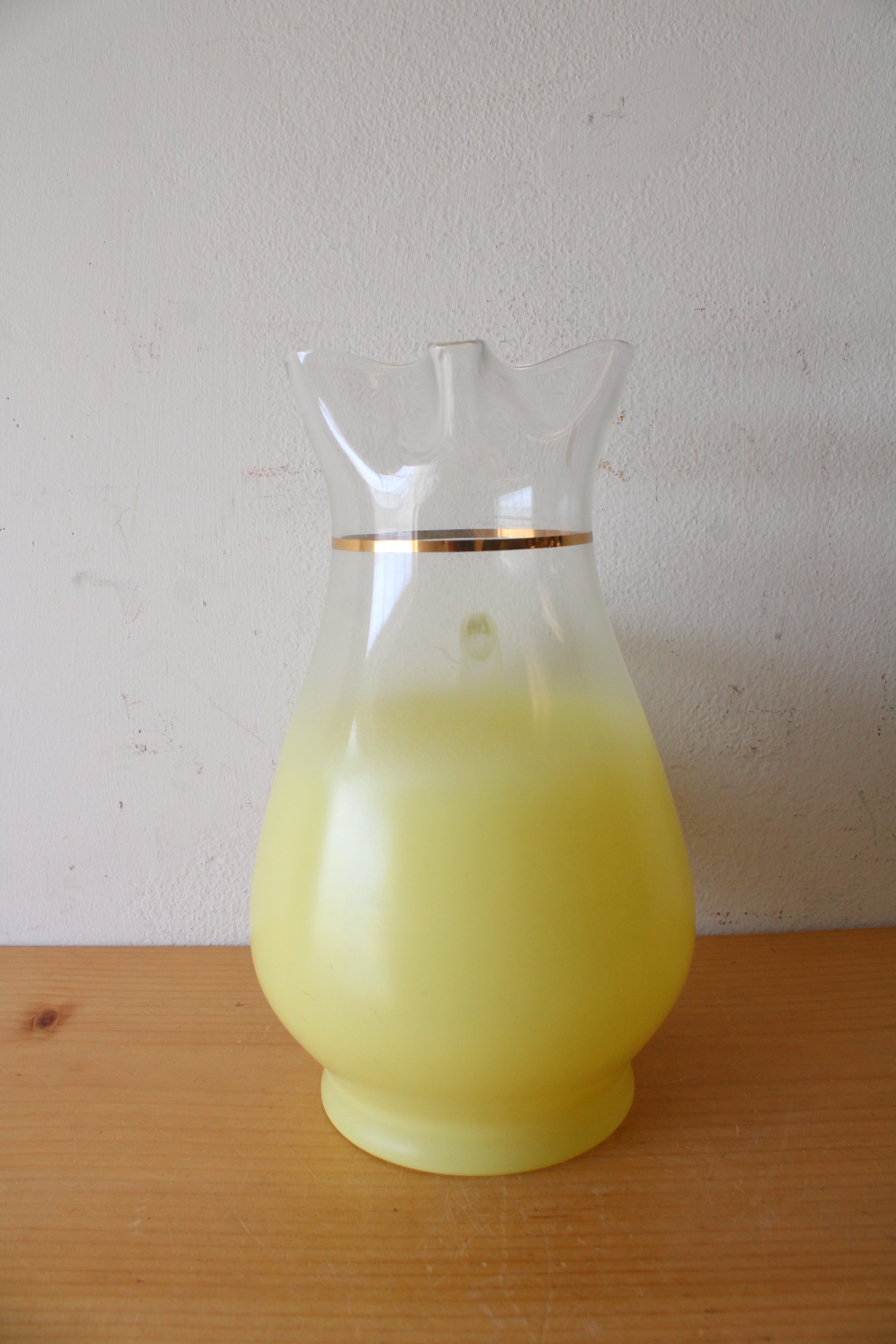 Vintage Blendo Yellow Frosted Glass Pitcher