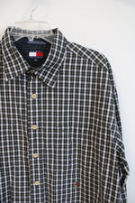 Tommy Hilfiger Green Blue Yellow & White Plaid Button Down Shirt | XL