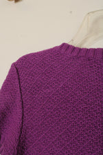 Christopher & Banks Purple Knit Short-sleeve Sweater Top | S