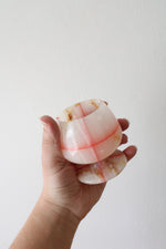 Vintage Pink Onyx Marble Vase & Goblet Set