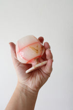Vintage Pink Onyx Marble Vase & Goblet Set