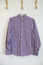 Hollister Purple & White Checkered Button Down Shirt | S