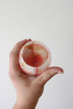 Vintage Pink Onyx Marble Vase & Goblet Set