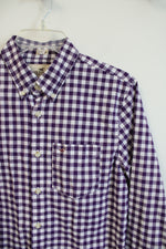 Hollister Purple & White Checkered Button Down Shirt | S