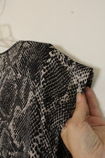 Express Gray and Black Snake Print Sateen Top | S