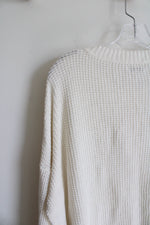 American Eagle White Lightweight Henley Shirt | L