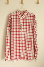 NEW J. Crew Light Red and White Plaid Button Down Shirt | XL-T