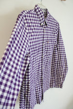 Hollister Purple & White Checkered Button Down Shirt | S
