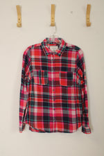 Sonoma Pink and Green Plaid Long-sleeve Button-down Shirt | M