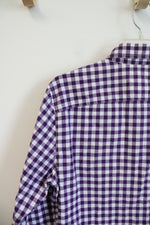 Hollister Purple & White Checkered Button Down Shirt | S
