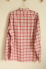 NEW J. Crew Light Red and White Plaid Button Down Shirt | XL-T