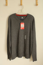 NEW The North Face Gray V-neck Wool Blend Sweater | XL