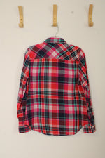 Sonoma Pink and Green Plaid Long-sleeve Button-down Shirt | M