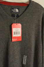 NEW The North Face Gray V-neck Wool Blend Sweater | XL