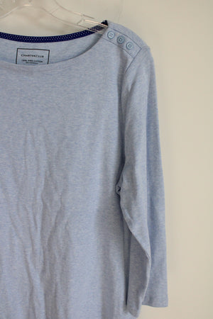 Charter Club Light Blue Long Sleeved Shirt | L