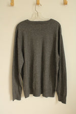 NEW The North Face Gray V-neck Wool Blend Sweater | XL