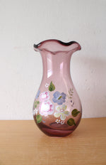 Fenton Teleflora Purple Clear Glass Vase | 7.5"