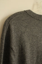 NEW The North Face Gray V-neck Wool Blend Sweater | XL