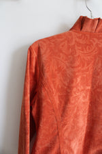 Chico's Orange Corduroy Ruffle Open Jacket | 1 (M)