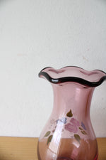 Fenton Teleflora Purple Clear Glass Vase | 7.5"