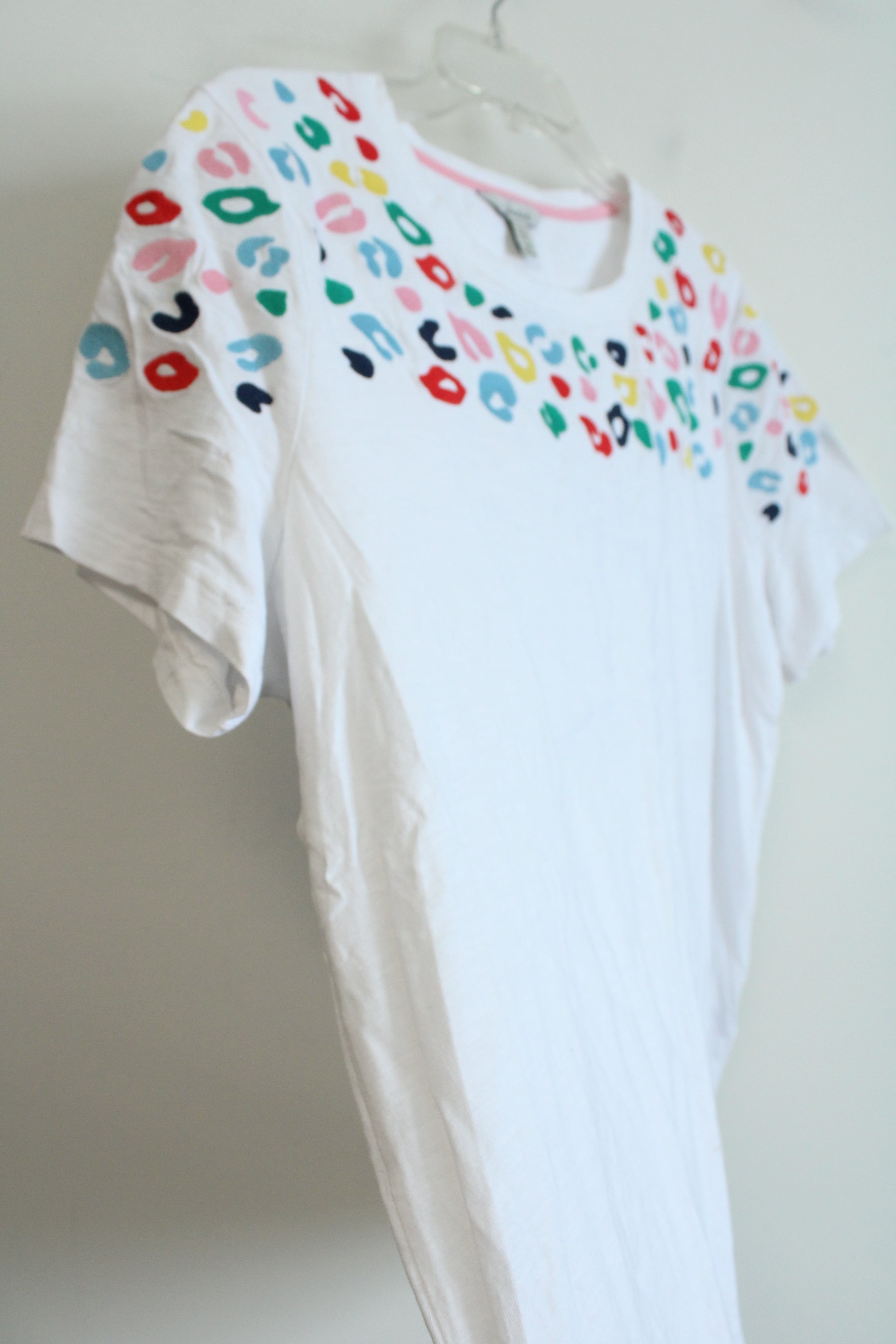 Joules Carley White Leopard Embroidered Tee | 16