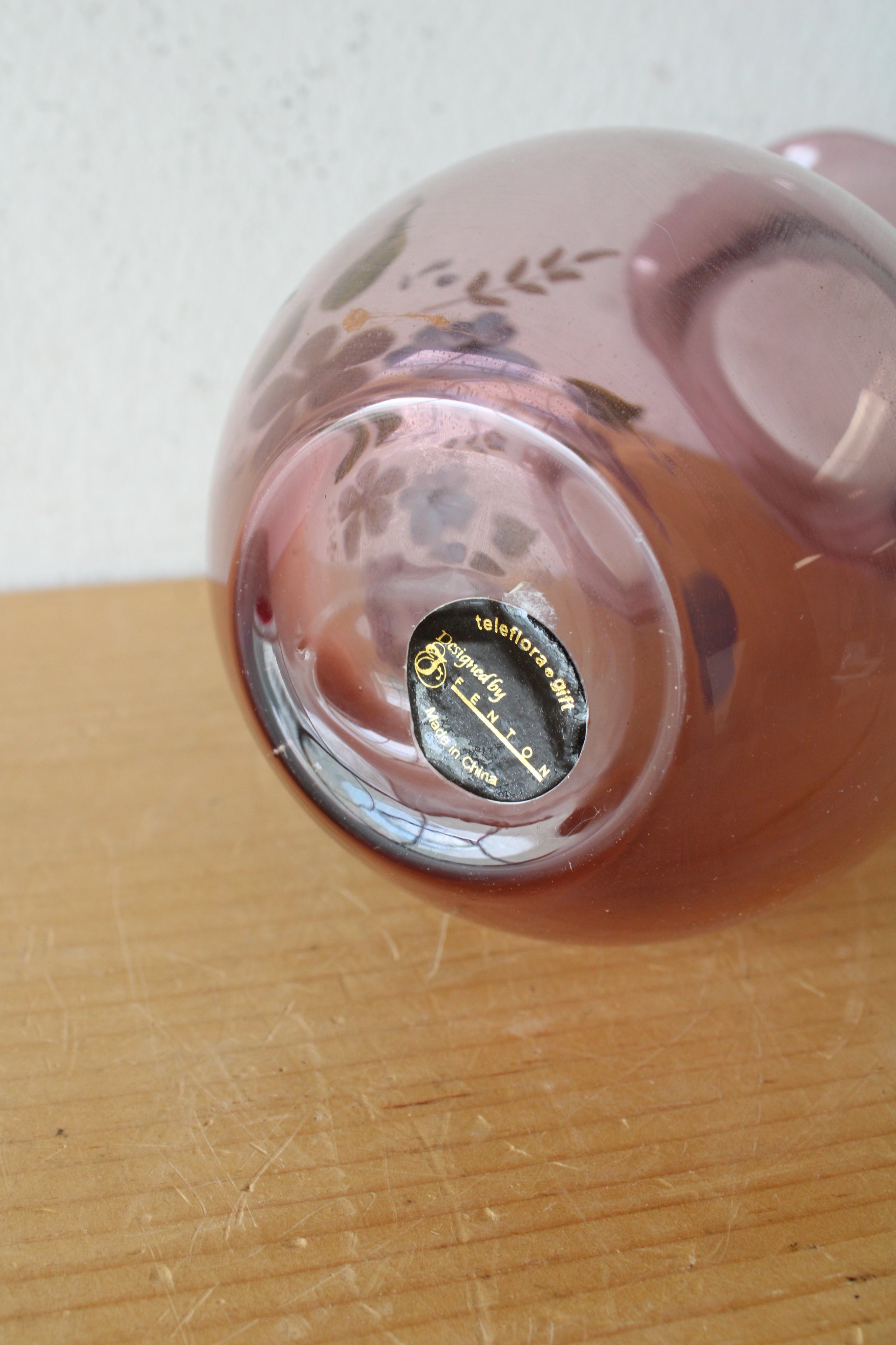 Fenton Teleflora Purple Clear Glass Vase | 7.5"