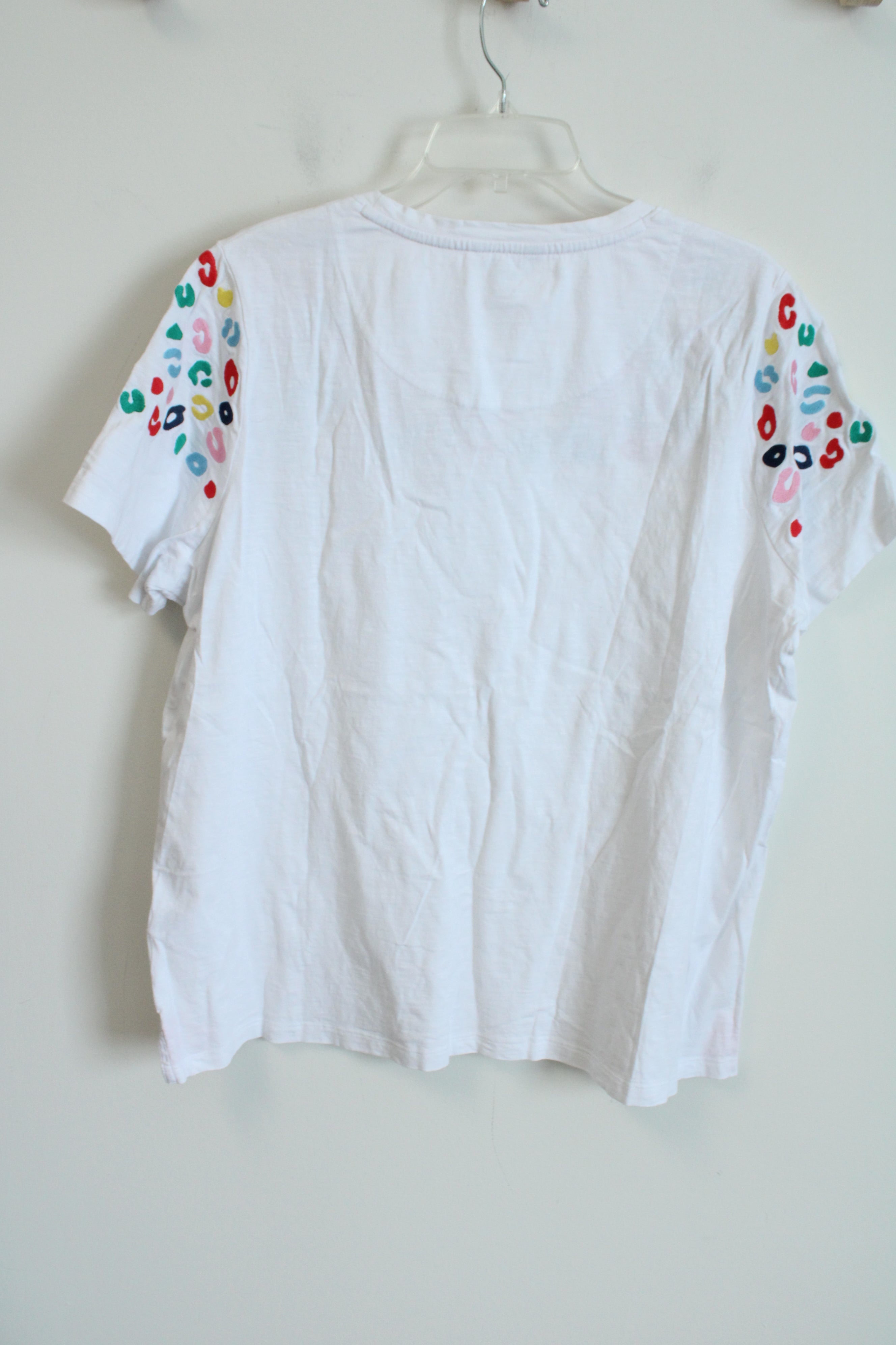 Joules Carley White Leopard Embroidered Tee | 16
