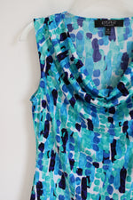 Kasper Separates Blue Patterned Tank | M