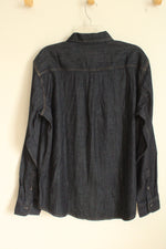 NEW Chaps Dark Wash Denim LS Button Down Shirt | M