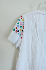 Joules Carley White Leopard Embroidered Tee | 16