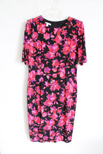 London Times Pink Black Floral Dress | 12