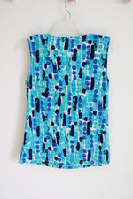 Kasper Separates Blue Patterned Tank | M