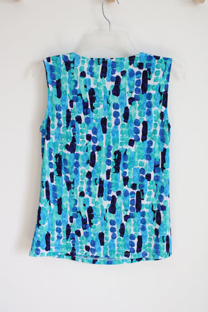 Kasper Separates Blue Patterned Tank | M