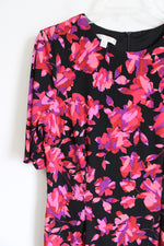 London Times Pink Black Floral Dress | 12