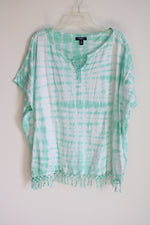 Chaps Blue White Tie Dye Top | L