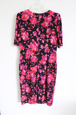 London Times Pink Black Floral Dress | 12