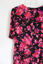 London Times Pink Black Floral Dress | 12