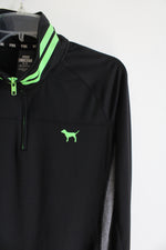 Pink Ultimate Black Gray & Green 1/4 Zip Sweatshirt | M