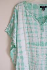 Chaps Blue White Tie Dye Top | L