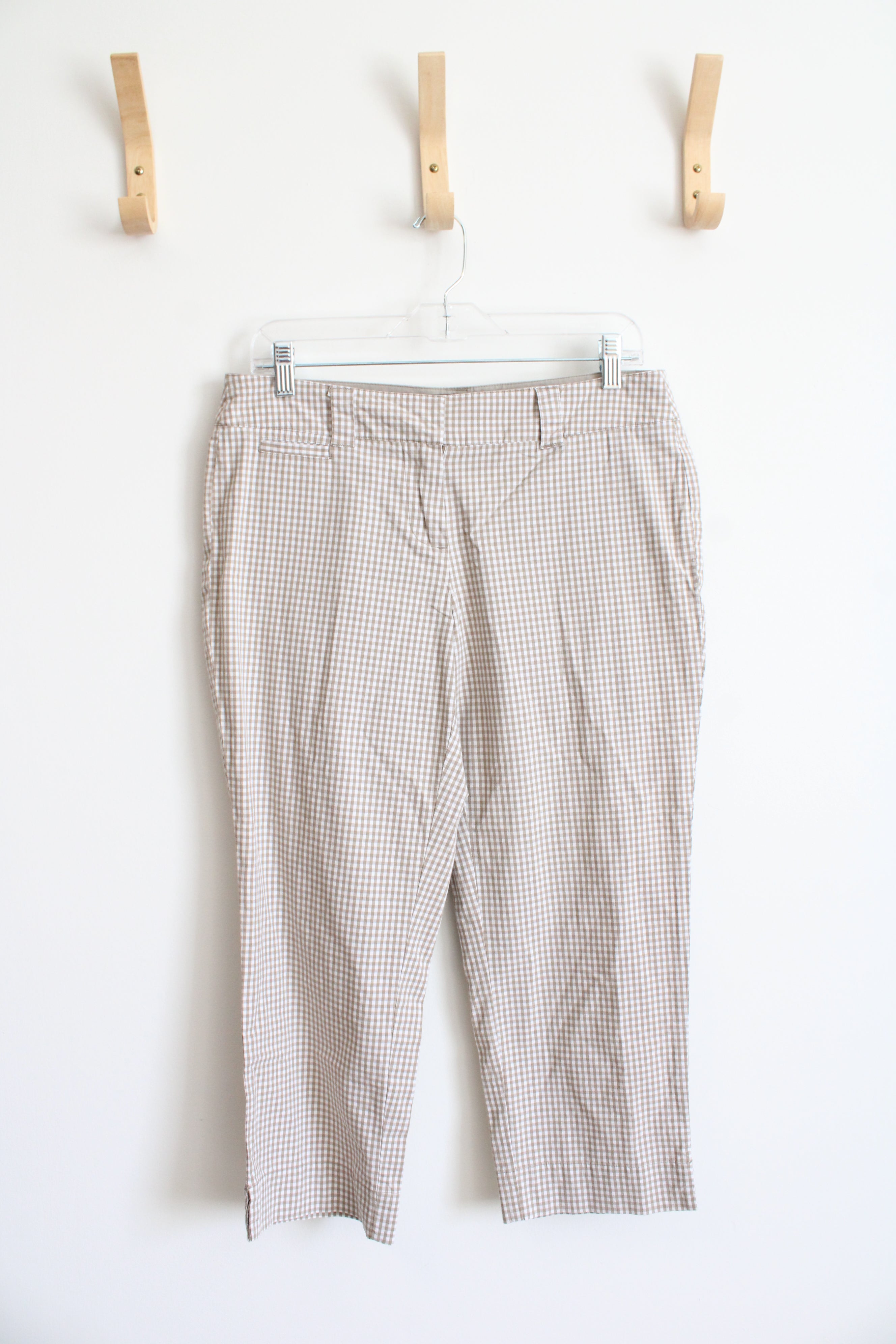 New York and Company Tan Checkered Capris | 6