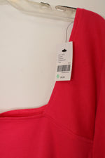 NEW Lane Bryant Hot Pink Square Neck Short-sleeve Shirt | 18/20