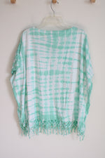 Chaps Blue White Tie Dye Top | L