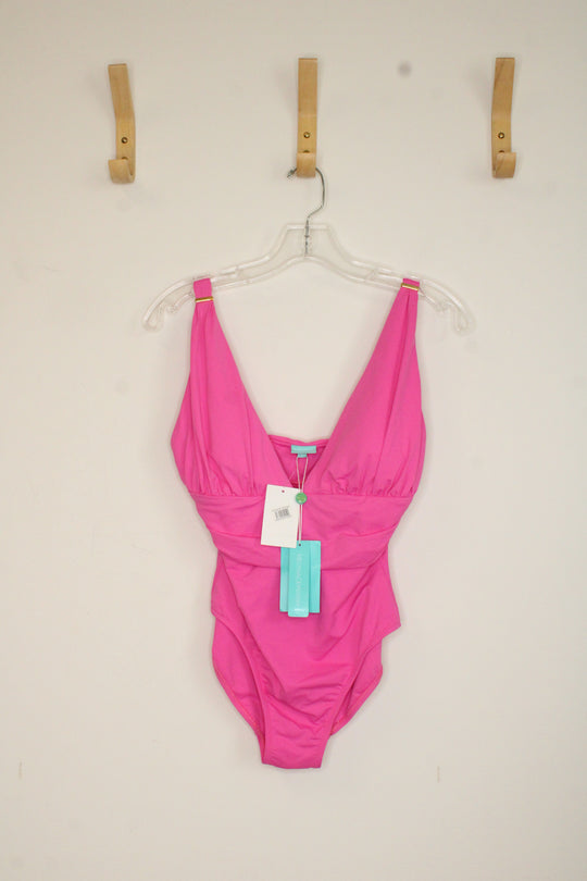 NEW Melissa Odabash Pink V-neck Swimsuit | 10