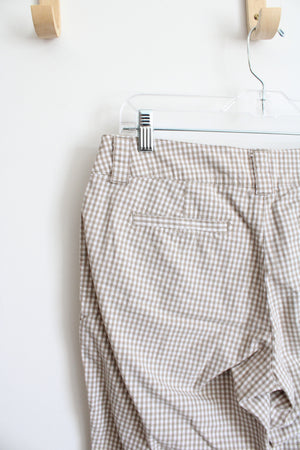 New York and Company Tan Checkered Capris | 6