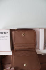 NEW Anne Klein Brown Crossbody Wallet & Hand Sanitizer Holder Set