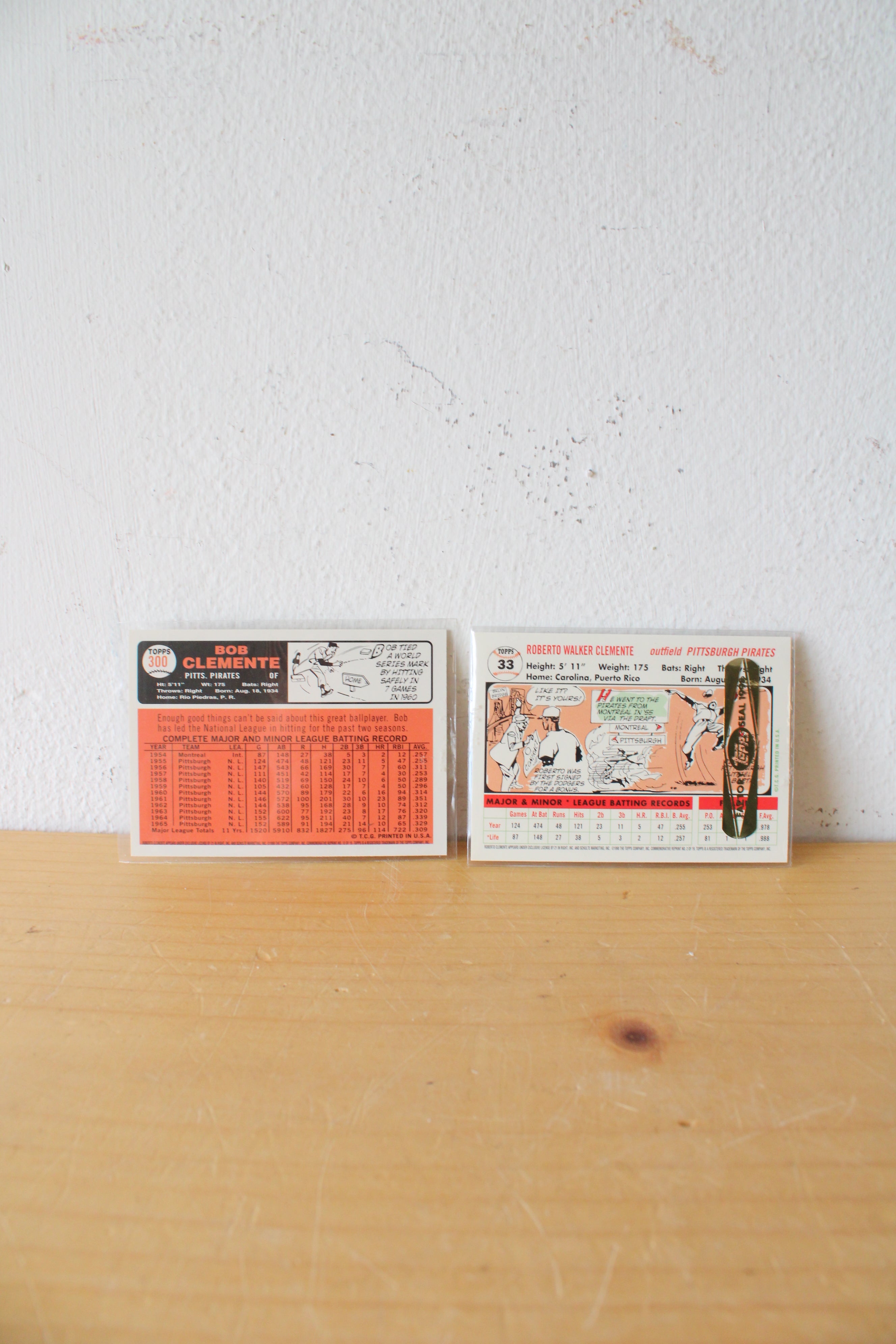 Roberto Clemente Outfield Pittsburgh Pirates Cards | Set Of 2