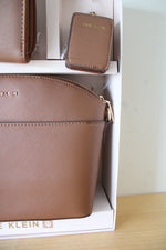 NEW Anne Klein Brown Crossbody Wallet & Hand Sanitizer Holder Set